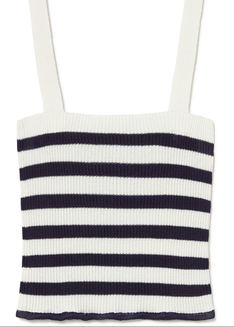 RIBBED STRIPED KNITTED TOP