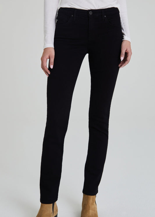 MARI HIGH RISE STRAIGHT BLACK JEAN FRAYED HEM