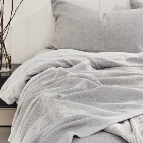 Pure Cotton King/Queen Blanket - Reversible Rib