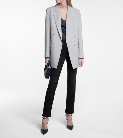 MARI HIGH RISE STRAIGHT BLACK JEAN FRAYED HEM