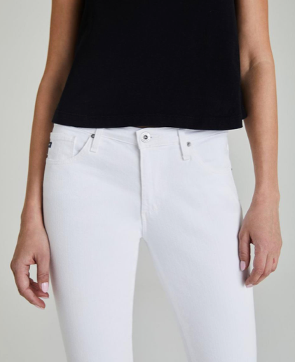 PRIMA MID RISE IN CIGARETTE LEG / WHITE CANVAS