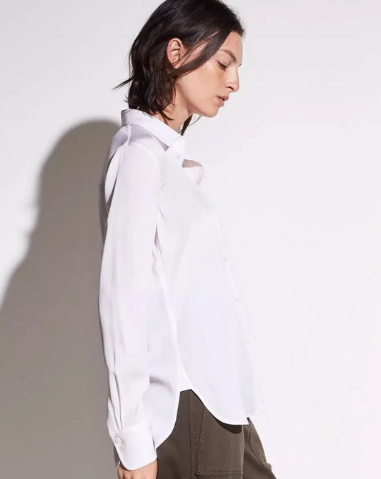 SLIM FITTED SILK BLOUSE