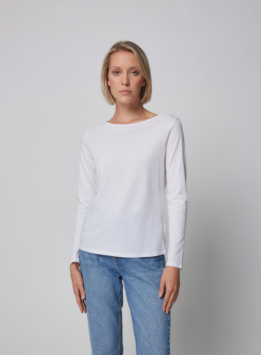 Boatneck L/Sleeve cotton deluxe