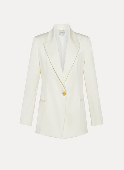 MERCERIZED COTTON TWILL JACKET IVORY