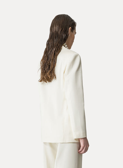 MERCERIZED COTTON TWILL JACKET IVORY