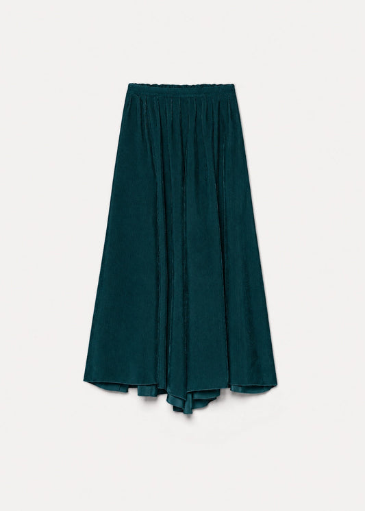 Fluid Ribbed Long Velvet Skirt Jade by Forte Forte - view 1