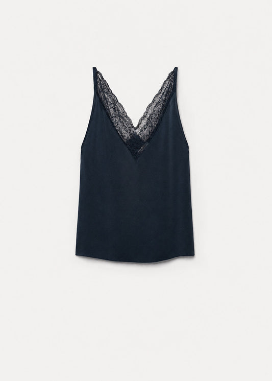 ENVERS SATIN LACE TOP NOTTE