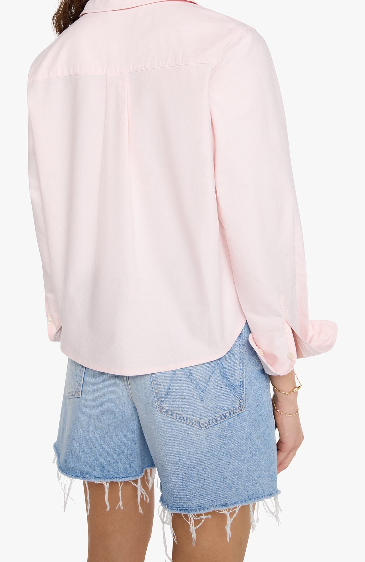 The Cropped Bestie Shirt In Pink by MOTHER