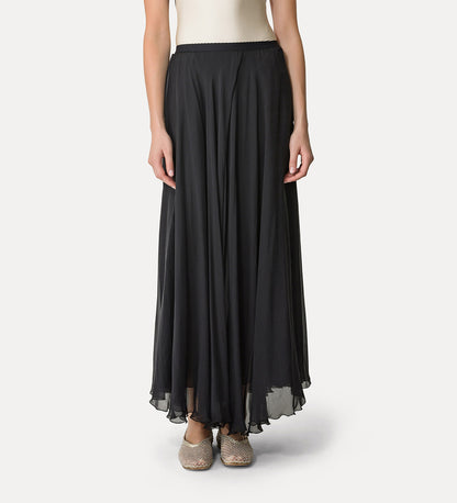 LONG CHIFFON SILK SKIRT