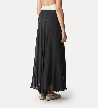 LONG CHIFFON SILK SKIRT