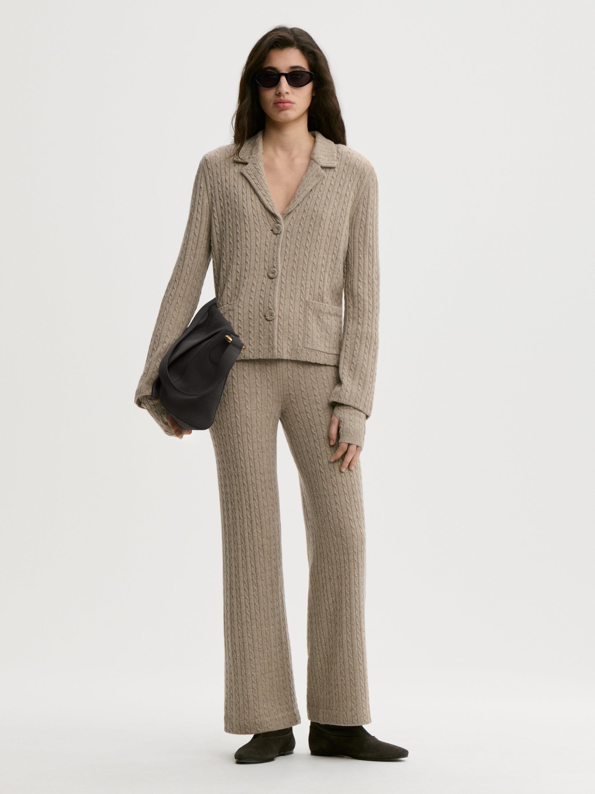 Riva Knit In Grey Brown Melange by By Malene Birger - view 3