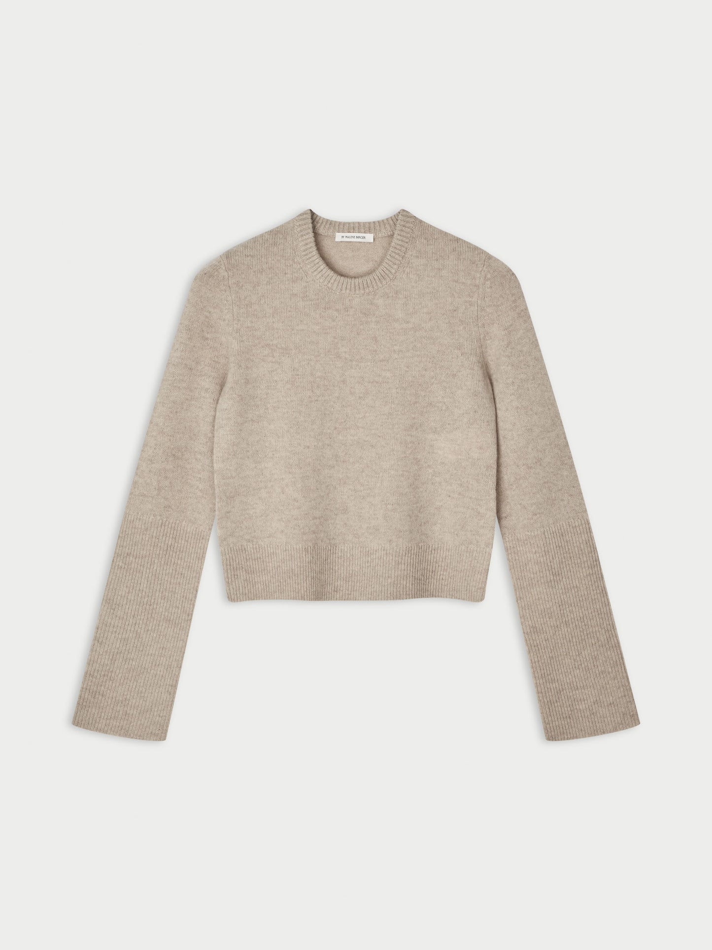 Hannah Knit Sweater In Grey Brown Melange by By Malene Birger - view 3