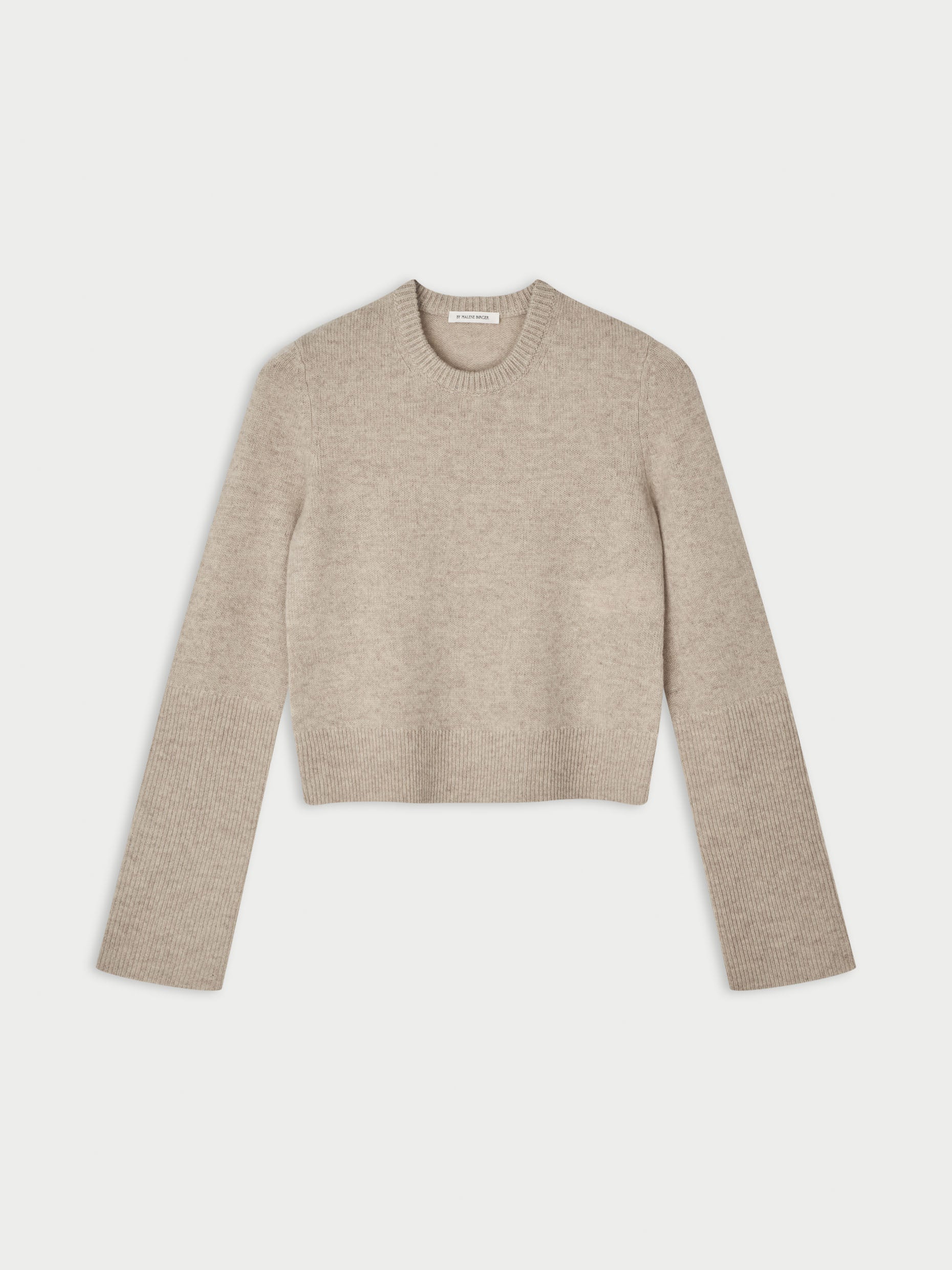 Hannah Knit Sweater In Grey Brown Melange by By Malene Birger - view 3