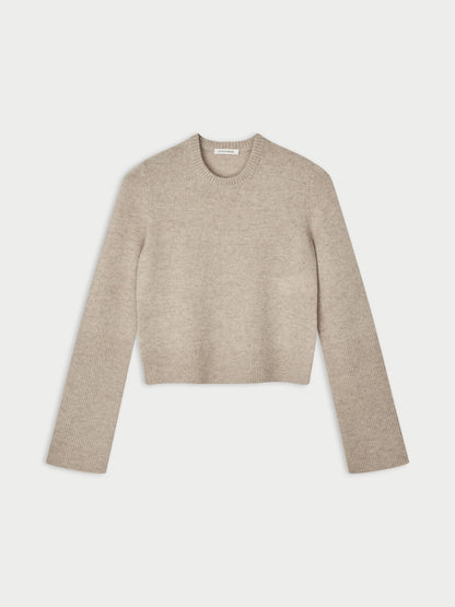 Hannah Knit Sweater In Grey Brown Melange by By Malene Birger - view 3