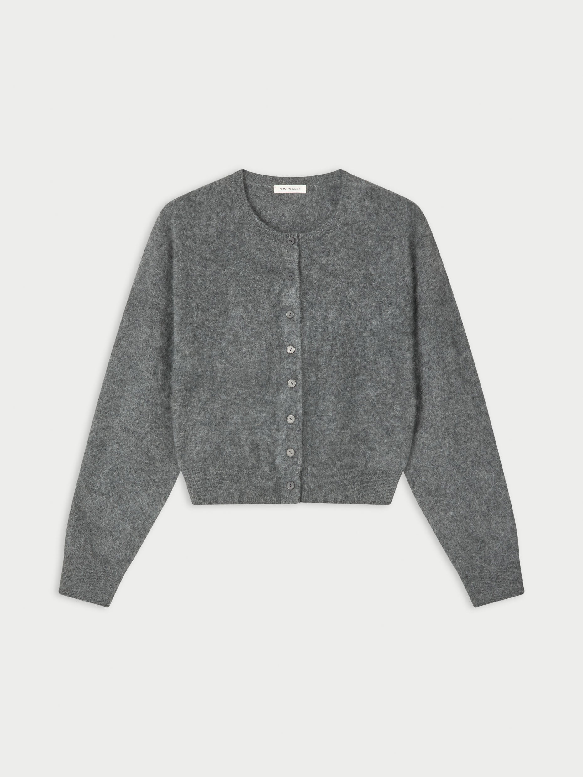 Montana Knit Cardigan In Grey Melange by By Malene Birger - view 3