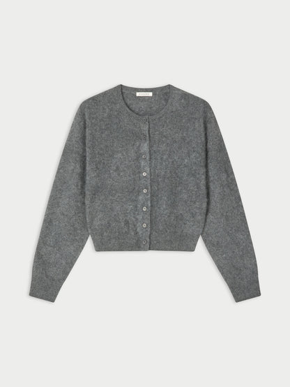 Montana Knit Cardigan In Grey Melange by By Malene Birger - view 3