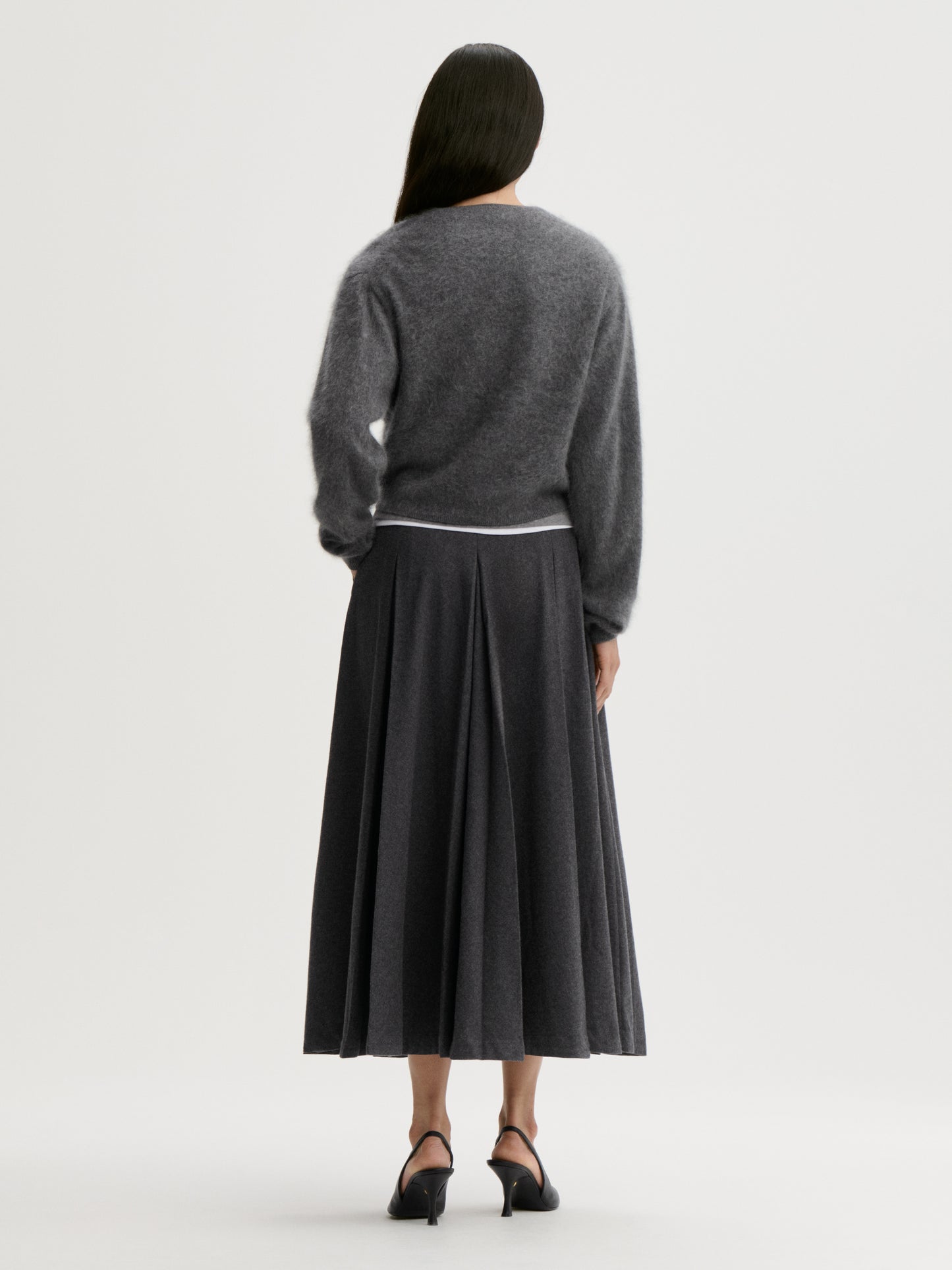 Montana Knit Cardigan In Grey Melange by By Malene Birger - view 4
