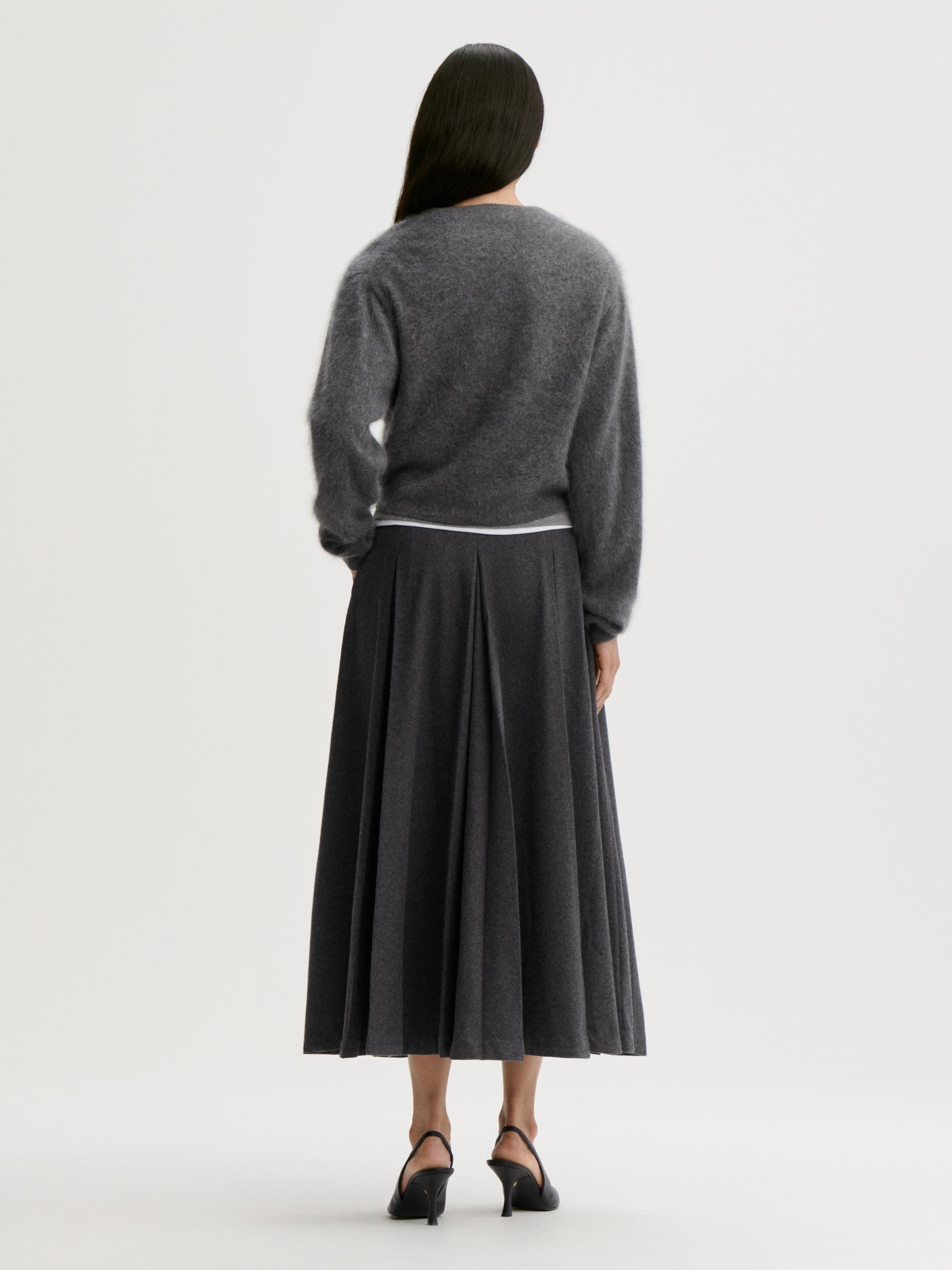 Montana Knit Cardigan In Grey Melange by By Malene Birger - view 4