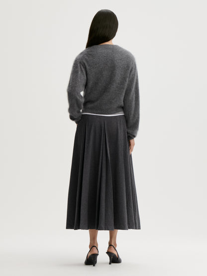Montana Knit Cardigan In Grey Melange by By Malene Birger - view 4