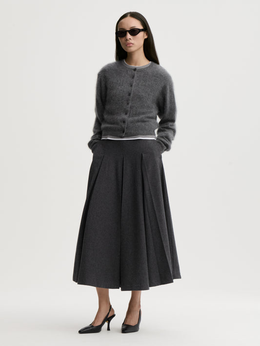 Montana Knit Cardigan In Grey Melange by By Malene Birger - view 2