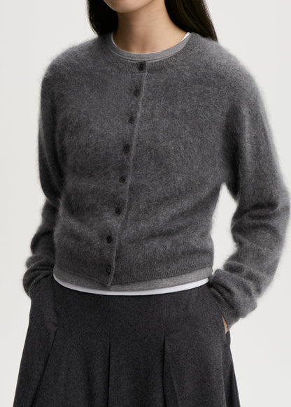 Montana Knit Cardigan In Grey Melange by By Malene Birger - view 1