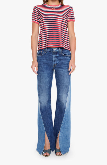 THE LIL GOODIE RINGER STRIPE - LUREX TERRY T-SHIRT