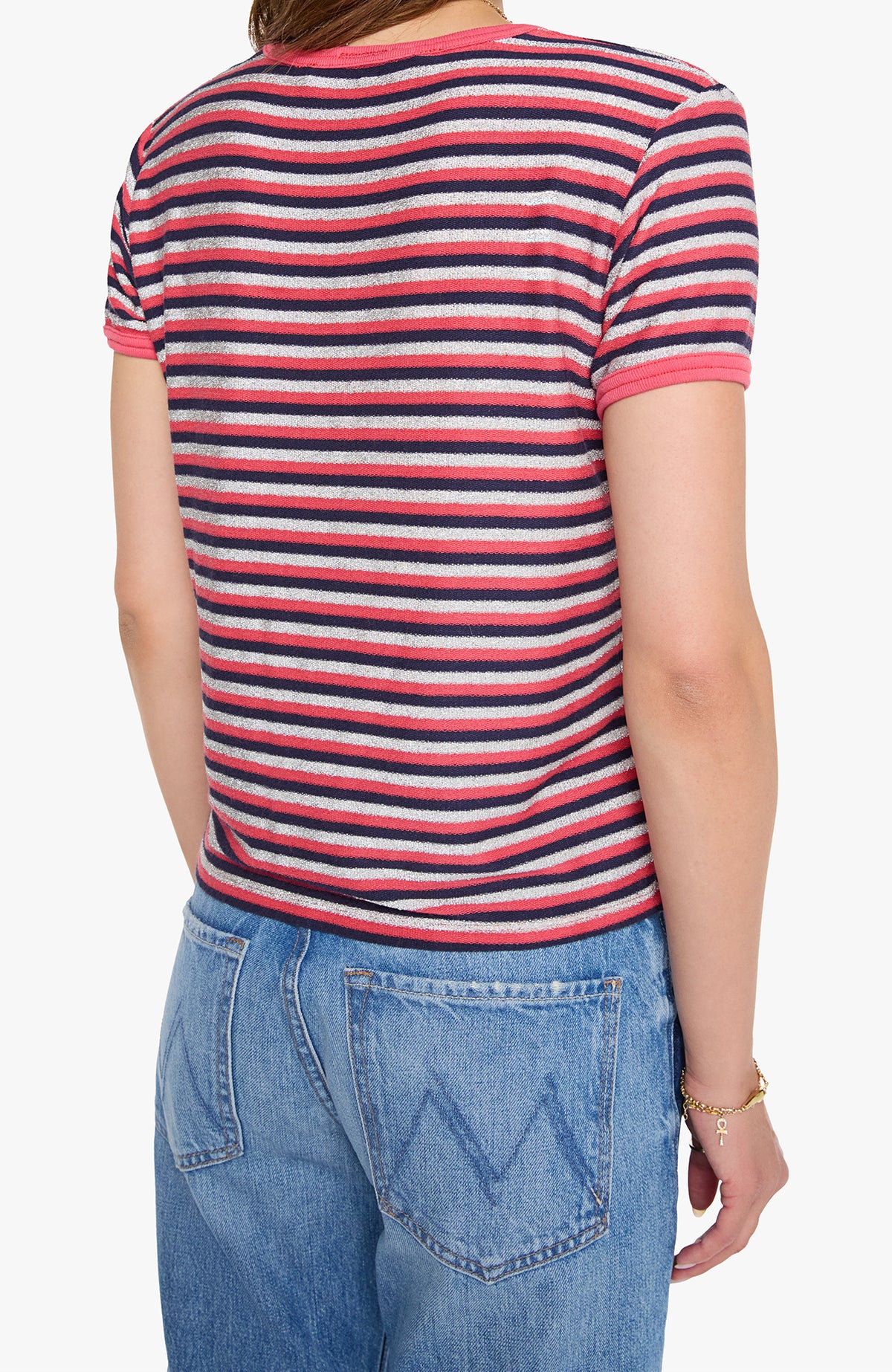 THE LIL GOODIE RINGER STRIPE - LUREX TERRY T-SHIRT