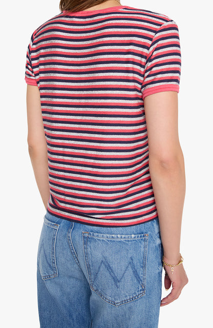 THE LIL GOODIE RINGER STRIPE - LUREX TERRY T-SHIRT