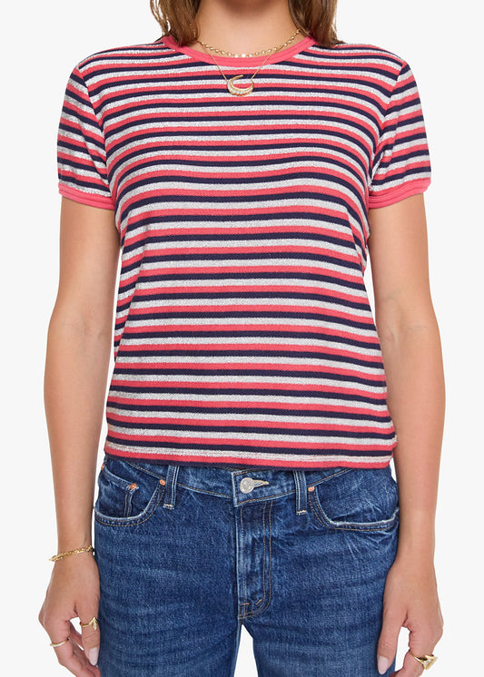 THE LIL GOODIE RINGER STRIPE - LUREX TERRY T-SHIRT