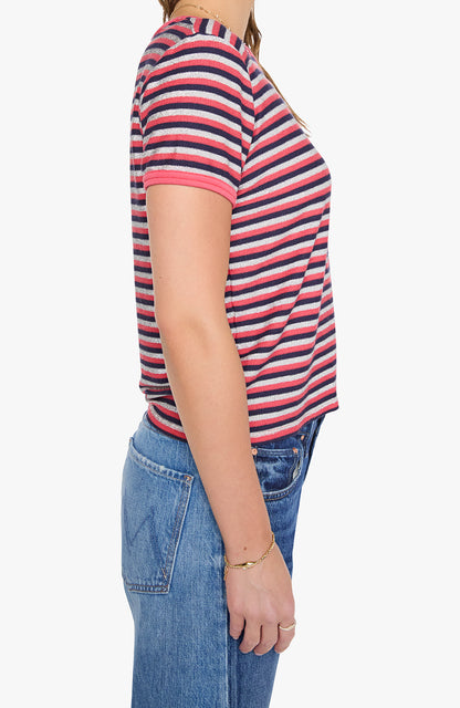 THE LIL GOODIE RINGER STRIPE - LUREX TERRY T-SHIRT