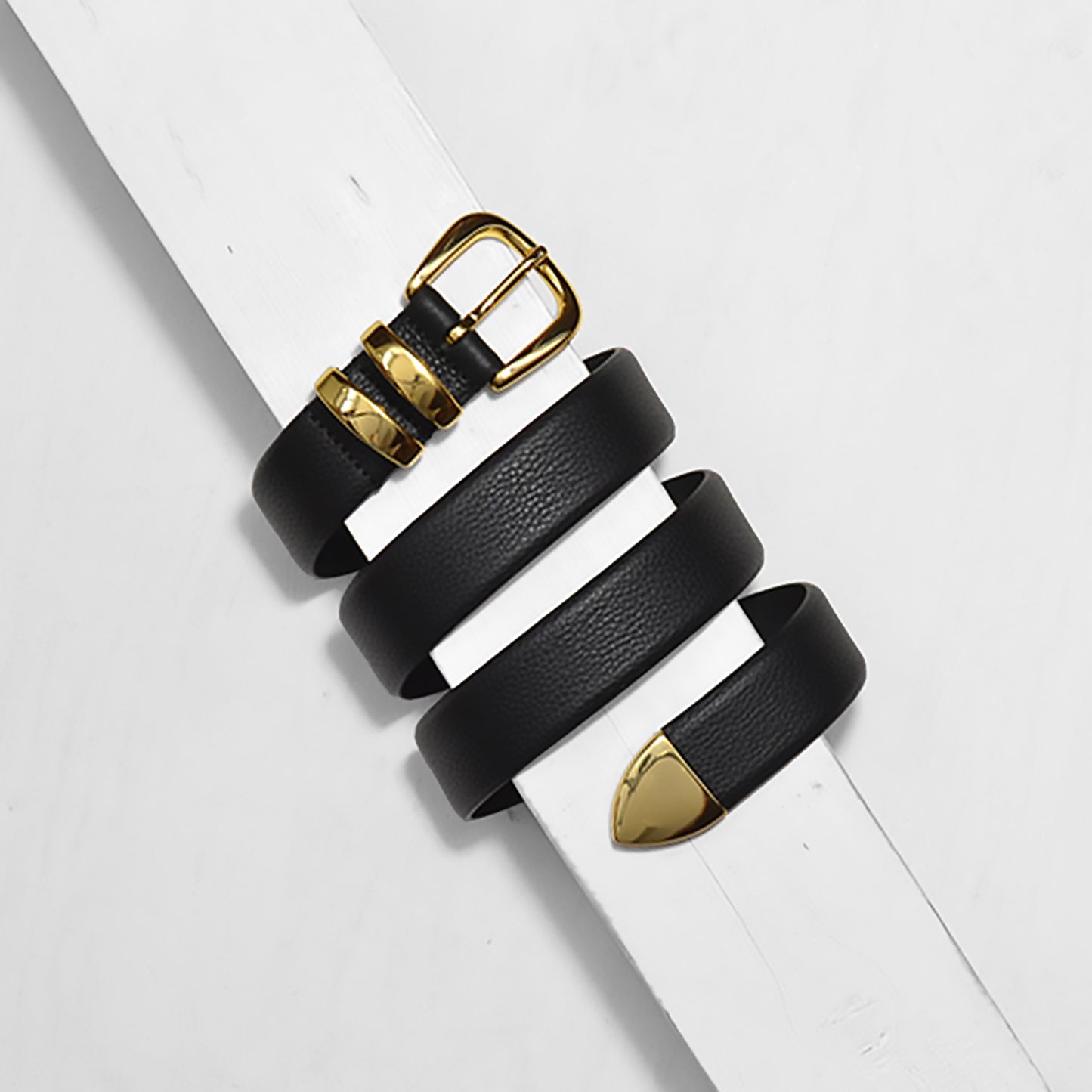 CLASSIC 90's TIP BELT IN POLISHED GOLD