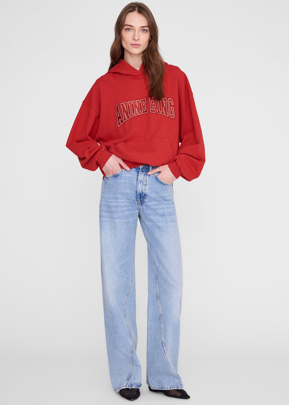 ANINE BING Harvey Sweatshirt In Tango Red - image 1