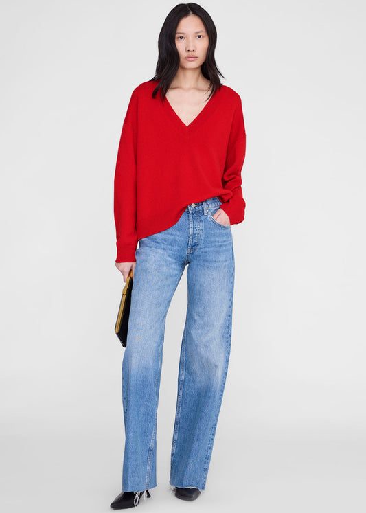 ANINE BING Lee Cashmere Sweater In Tango Red - image 1