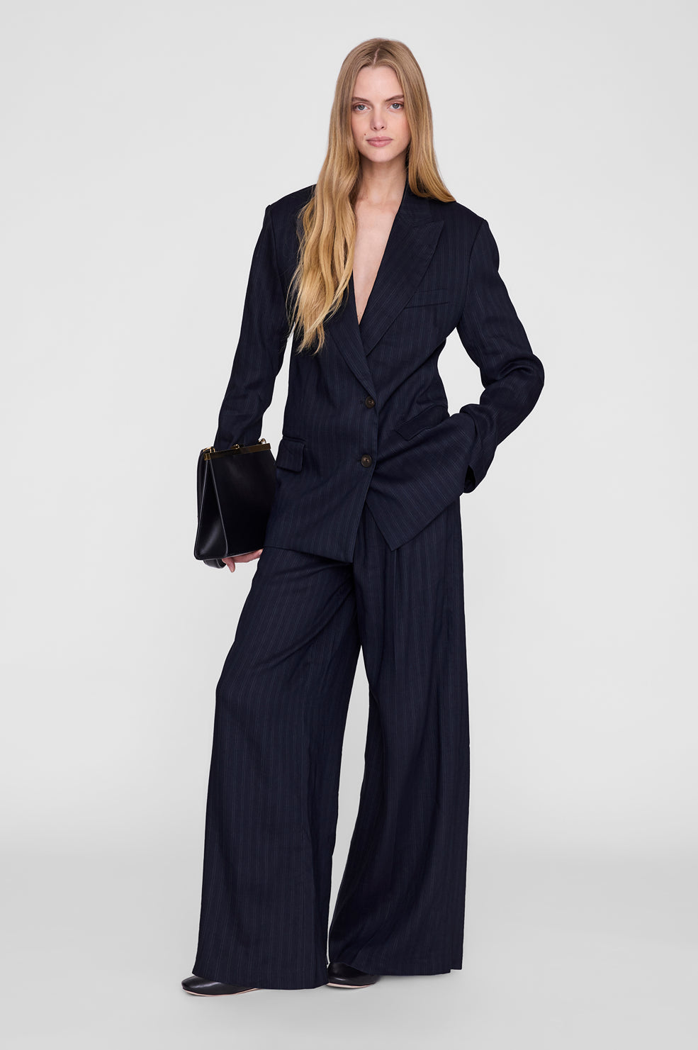 PAOLA TROUSER NAVY PINSTRIPE PANT