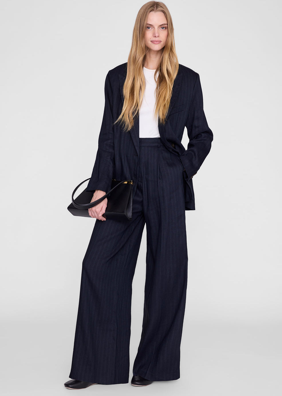 PAOLA TROUSER NAVY PINSTRIPE PANT
