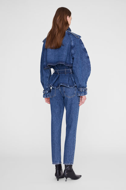 ANINE BING Pascale Denim Trench In Clean Indigo - image 4