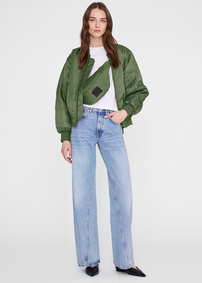 Leon Small Waist Bag Nylon In Army Green by ANINE BING - view 1