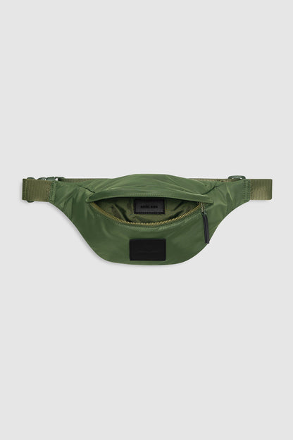 Leon Small Waist Bag Nylon In Army Green by ANINE BING - view 4