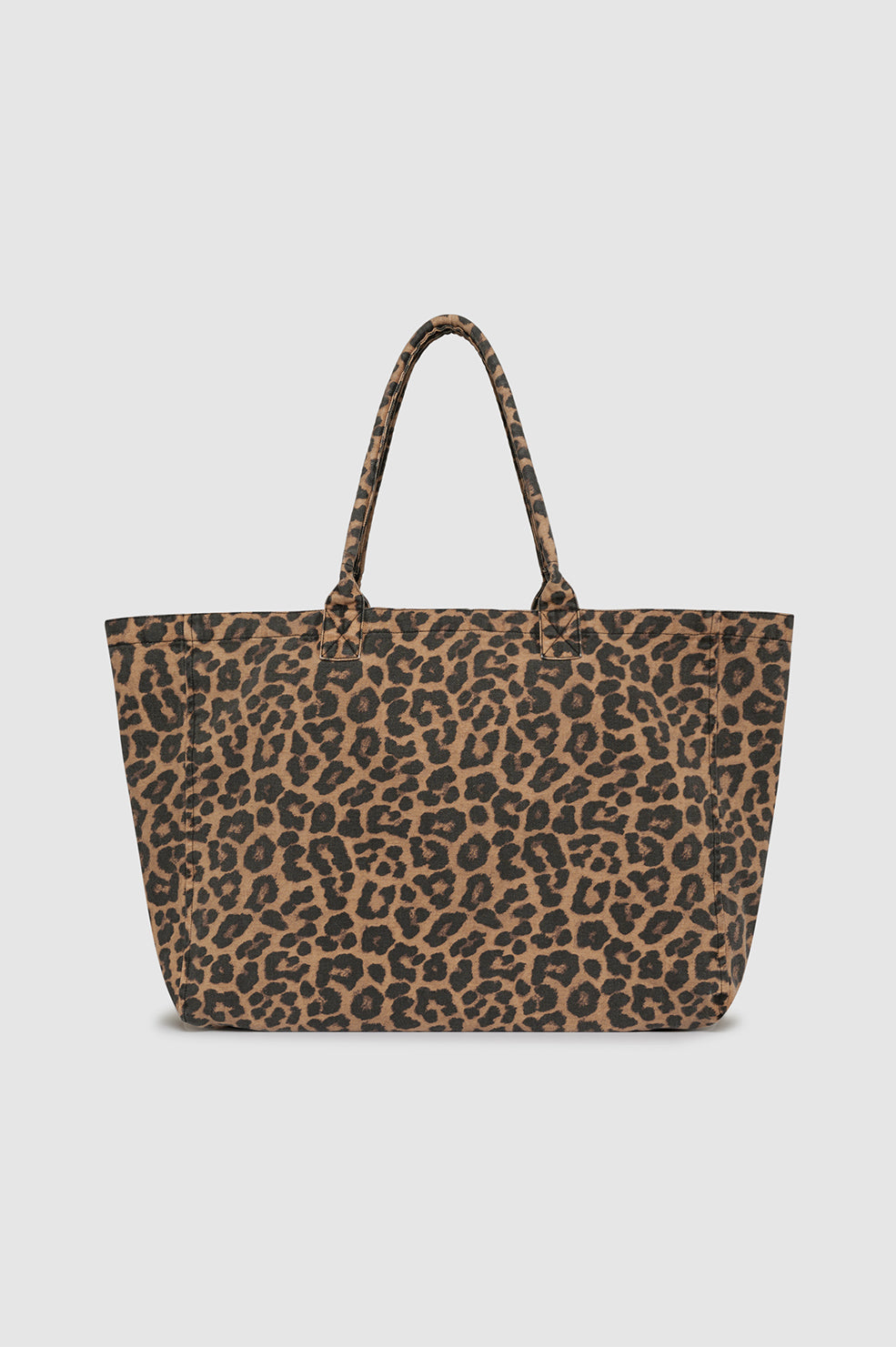 LEO CANVAS TOTE - BLACK & BROWN LEOPARD
