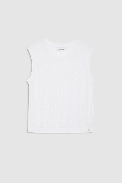 MONI CROP TANK WHITE KNIT
