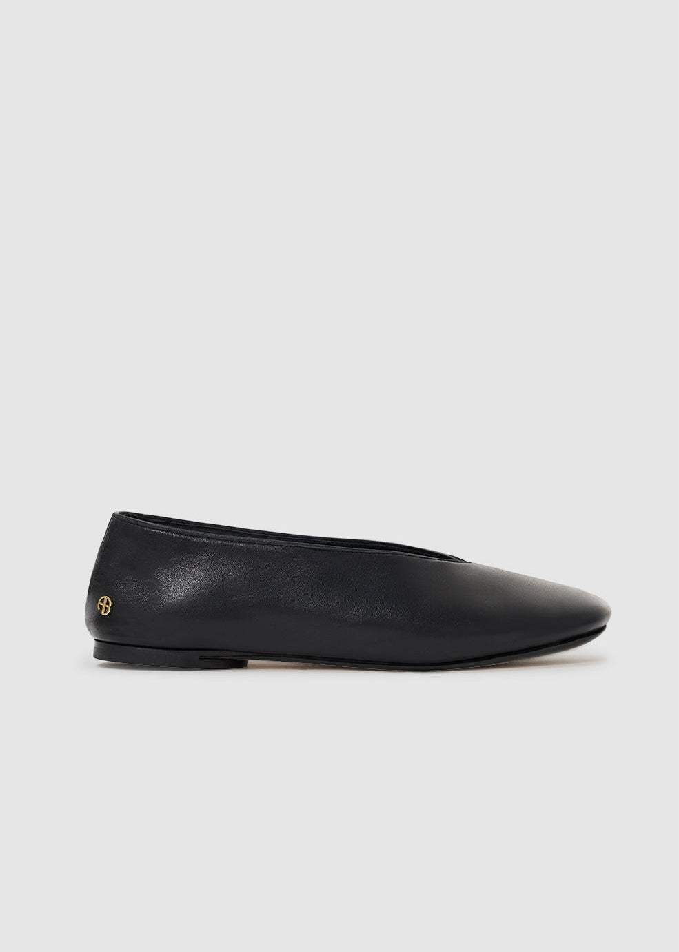 ANA FLATS SMOOTH LEATHER BLACK SHOE