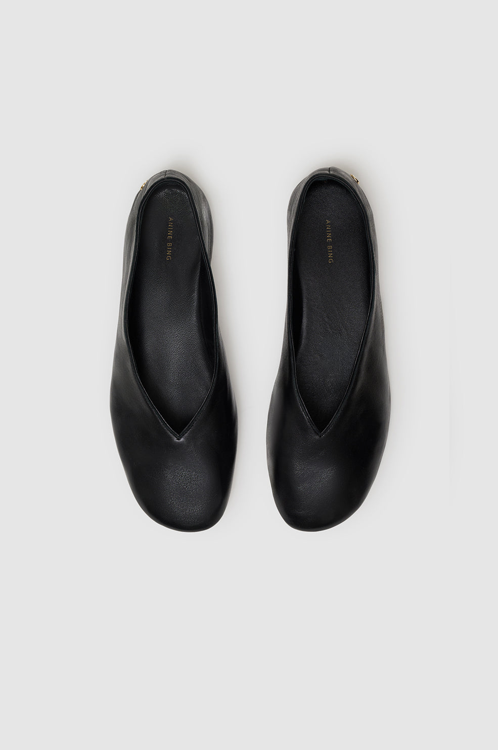 ANA FLATS SMOOTH LEATHER BLACK SHOE