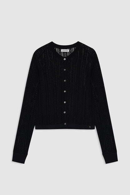 MONI CROP CARDIGAN BLACK KNIT