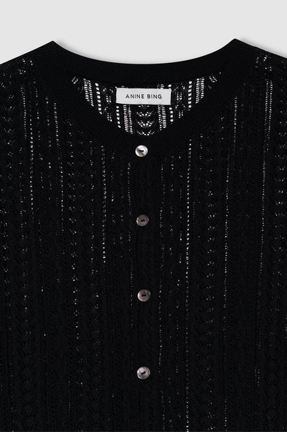 MONI CROP CARDIGAN BLACK KNIT