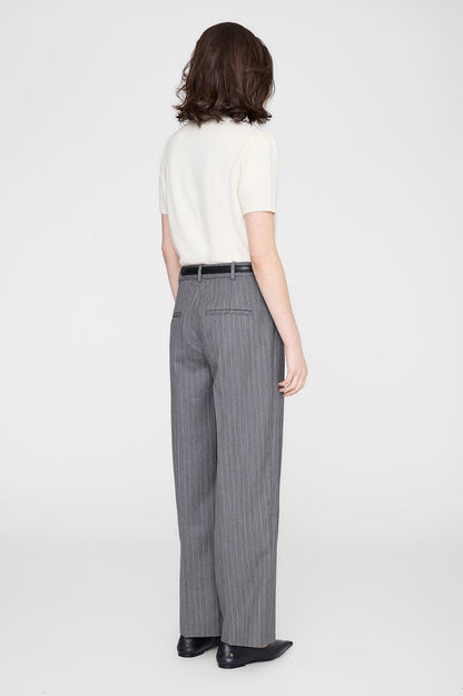 TRENT CROPPED TROUSER - LIGHT GREY PINSTRIPE