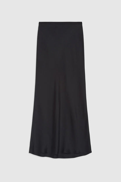 BAR SILK SKIRT - BLACK