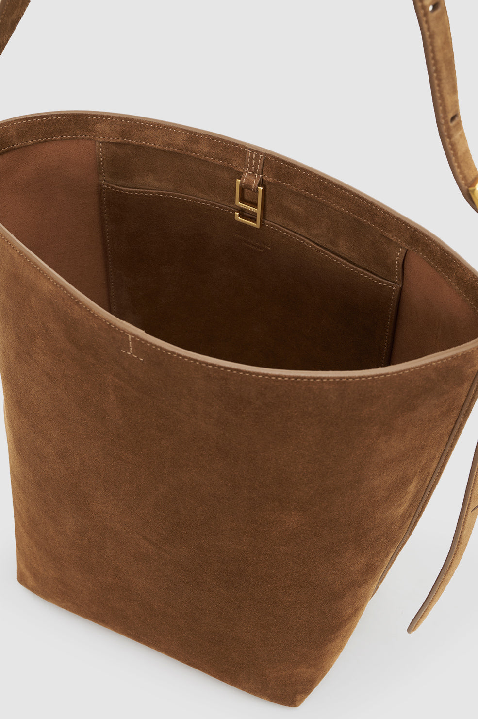 ELLY MEDIUM BUCKET BAG SUEDE - TOBACCO