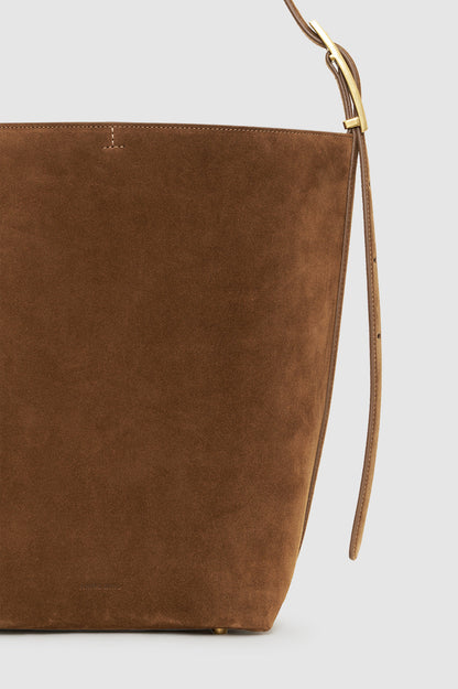 ELLY MEDIUM BUCKET BAG SUEDE - TOBACCO