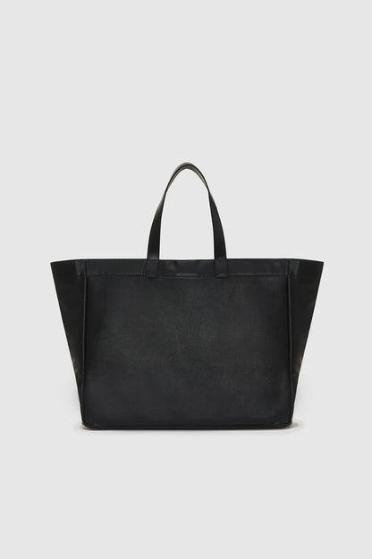 LARGE RIO TOTE - BLACK RECYCLED LEATHER
