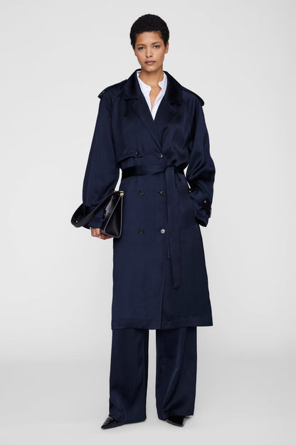 RICKIE MAXI TRENCH - NAVY